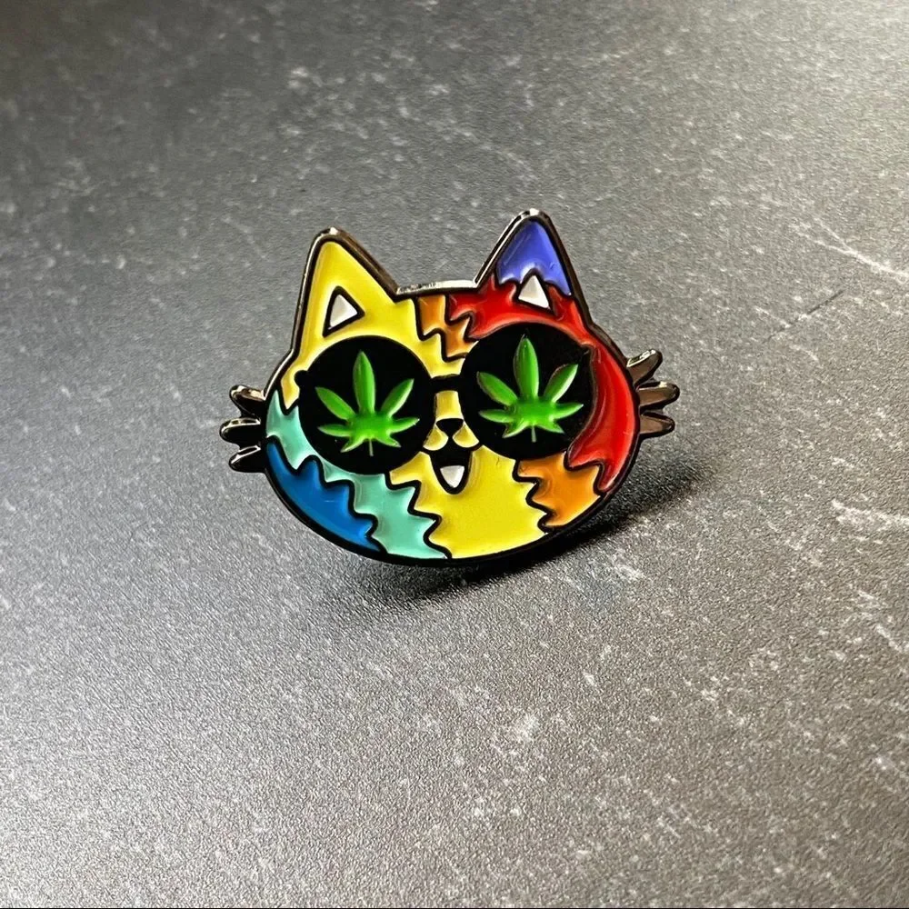 Rasta Kitty Enamel Pin/ Brooch